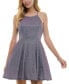 Фото #1 товара Juniors' Glitter Sleeveless Fit & Flare Dress