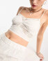 Фото #4 товара Stradivarius STR lace insert cami top in white co-ord