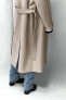 Фото #9 товара Пальто из смесовой шерсти с поясом ZARA
