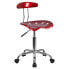 Фото #4 товара Vibrant Wine Red And Chrome Swivel Task Chair With Tractor Seat