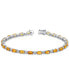 ფოტო #1 პროდუქტის Citrine (5-3/4 ct. t.w.) & White Topaz (7/8 ct. t.w.) Tennis Bracelet in Sterling Silver