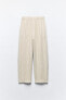 Striped linen blend trousers