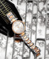 ფოტო #3 პროდუქტის Women's Quartz Crystal Studded Rose Gold-Tone Link Bracelet Watch 36mm