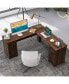 Фото #3 товара L-Shaped Office Desk with Storage Drawers and Keyboard Tray