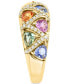 ფოტო #3 პროდუქტის EFFY® Multi-Sapphire (2-3/8 ct. t.w.) & Diamond (1/5 ct. t.w.) Openwork Ring in 14k Gold