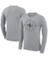 Фото #1 товара Men's Heathered Gray Michigan State Spartans Basketball Icon Legend Performance Long Sleeve T-shirt