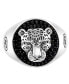ფოტო #2 პროდუქტის EFFY® Men's Black Spinel Panther Ring in Sterling Silver