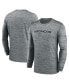 Фото #1 товара Men's Gray Denver Broncos Sideline Team Velocity Performance Long Sleeve T-shirt
