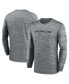 ფოტო #1 პროდუქტის Men's Gray Denver Broncos Sideline Team Velocity Performance Long Sleeve T-shirt