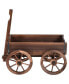 Фото #4 товара Wood Wagon Flower Planter Pot Stand W/Wheels