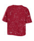Фото #4 товара Women's Crimson Alabama Crimson Tide Bleach Wash Splatter Notch Neck T-shirt