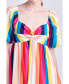 ფოტო #2 პროდუქტის Women's Multi Color Stripe Mini Dress
