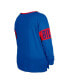 Фото #2 товара Women's Royal Buffalo Bills Plus Size Lace-Up Notch Neck Long Sleeve T-shirt