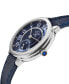 ფოტო #2 პროდუქტის Women's Rome Swiss Quartz Blue Leather Watch 36mm