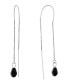 ფოტო #3 პროდუქტის Clear Crystal Briolette Pull Through Chain Earrings in Sterling Silver