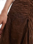 Фото #5 товара Reclaimed Vintage ruched maxi slip dress in brown