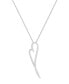 ფოტო #1 პროდუქტის Lab-Grown White Sapphire Elongated Heart 18" Pendant Necklace (5/8 ct. t.w.)