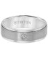 Фото #2 товара Men's Titanium Ring, 7mm Diamond Accent Wedding Band