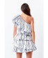 ფოტო #2 პროდუქტის Women's Metallic Tiered Mini Dress