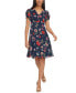 ფოტო #1 პროდუქტის Women's Printed Chiffon Tulip-Sleeve Dress