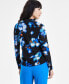 Фото #2 товара Блузка с цветочным принтом из трех видов сетки Bar III, созданная для Macy's.