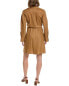 Vince Tie-Back Linen-Blend Shirtdress Women's