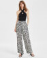 Women's Printed Wide-Leg Pants, Created for Macy's