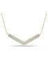 ფოტო #2 პროდუქტის Marquise Stones Cubic Zirconia 2 Row V Frontal Adjustable Necklace (11.7 ct. t.w.) in 18K Sterling Silver or Sterling Silver