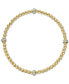 ფოტო #1 პროდუქტის Diamond Accent Rondelle Bead Stretch Bracelet in 14k Two-Tone Gold