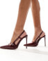 Фото #2 товара Public Desire Forget Me Not sling back pointed heeled shoes in cherry red patent