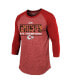 Фото #2 товара Men's Threads Red Kansas City Chiefs 2023 AFC Champions Tri-Blend Raglan 3/4-Sleeve T-shirt