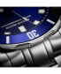 Men's Vathos Silver-tone Stainless Steel , Blue Dial , 42mm Round Watch