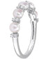 ფოტო #4 პროდუქტის Cultured Freshwater Pearl (3-1/2-4mm) & White Topaz (1/8 ct. t.w.) Ring in Sterling Silver