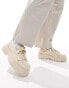 ASOS DESIGN chunky loafers in cream with fringe detail