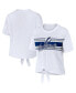 Фото #1 товара Women's White Tampa Bay Lightning Front Knot T-shirt