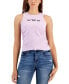 Фото #1 товара Juniors' Embroidered Ruched Tank Top
