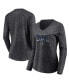 ფოტო #1 პროდუქტის Women's Heather Charcoal Dallas Cowboys Component Long Sleeve V-Neck T-shirt