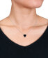 ფოტო #2 პროდუქტის Black Agate (5 ct. t.w.) Heart Bead Frame 17" Pendant Necklace in Sterling Silver