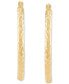 ფოტო #4 პროდუქტის Textured Oval Hoop Earrings in 14k Gold, 1-3/8 inch