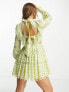 Фото #3 товара ASOS DESIGN Lace mini dress with bow back detail in Sage