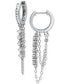 ფოტო #5 პროდუქტის Cubic Zirconia Double Chain Dangle Huggie Hoop Earrings, Created for Macy's