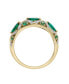 ფოტო #3 პროდუქტის Lab-Grown Emerald and Lab-Grown White Sapphire Band Ring in 14K Gold Over Sterling Silver