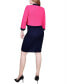 ფოტო #8 პროდუქტის Petite 3/4 Sleeve Textured Knit 2 Piece Dress Set