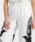 Фото #4 товара Petite Printed Wide-Leg Pants, Created for Macy's