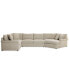 Фото #7 товара Wrenley 170" 3-Pc. Fabric Sectional Full Sleeper Cuddler Chaise Sofa, Created for Macy's