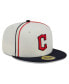 ფოტო #4 პროდუქტის Men's Cream, Navy Cleveland Guardians Chrome Sutash 59FIFTY Fitted Hat