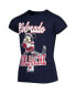 ფოტო #3 პროდუქტის Big Girls Navy Colorado Avalanche Mickey Mouse Go Team Go T-shirt