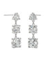 ფოტო #2 პროდუქტის Moissanite Three Stone Drop Earrings 2-1/5 ct. t.w. Diamond Equivalent in 14k White Gold