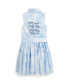 ფოტო #2 პროდუქტის Toddler and Little Girls Belted Tie Dye-Print Cotton Shirtdress