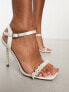 Фото #7 товара Glamorous mid heel sandals with pearls in white